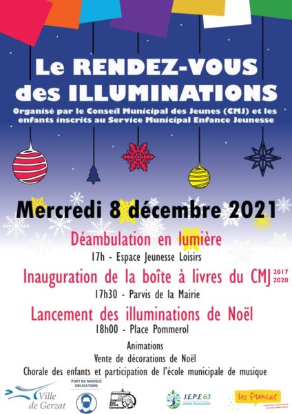 RDV des illuminations – Mercredi 8 décembre 2021 – Dès 17h30 Parvis de la mairie