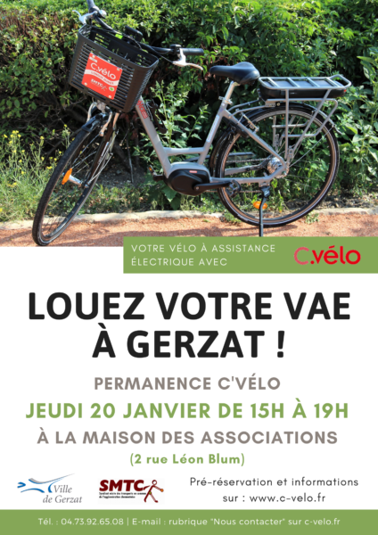 Louez votre vélo électrique à Gerzat !
