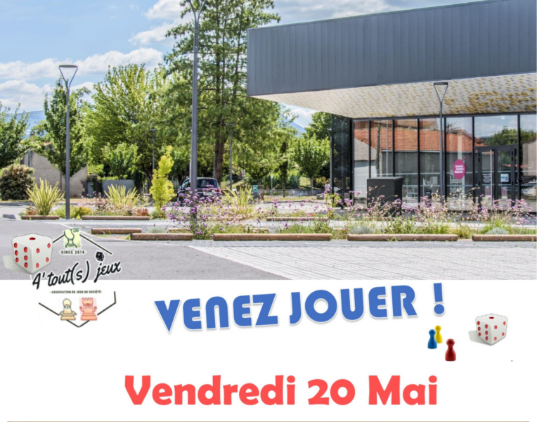 Soirée jeux avec A’Tout(s) jeux ce vendredi 20 mai 2022 – Fête du jeu en extérieur