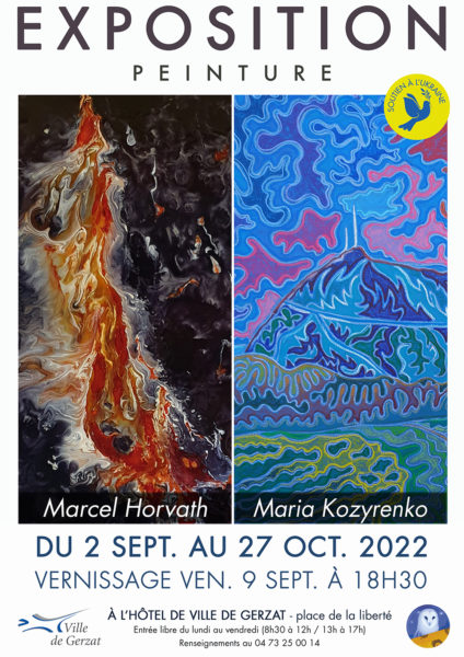 Exposition Maria Kozyrenko – Marcel Horvath – Hall de la mairie – Jusqu’au 27 octobre