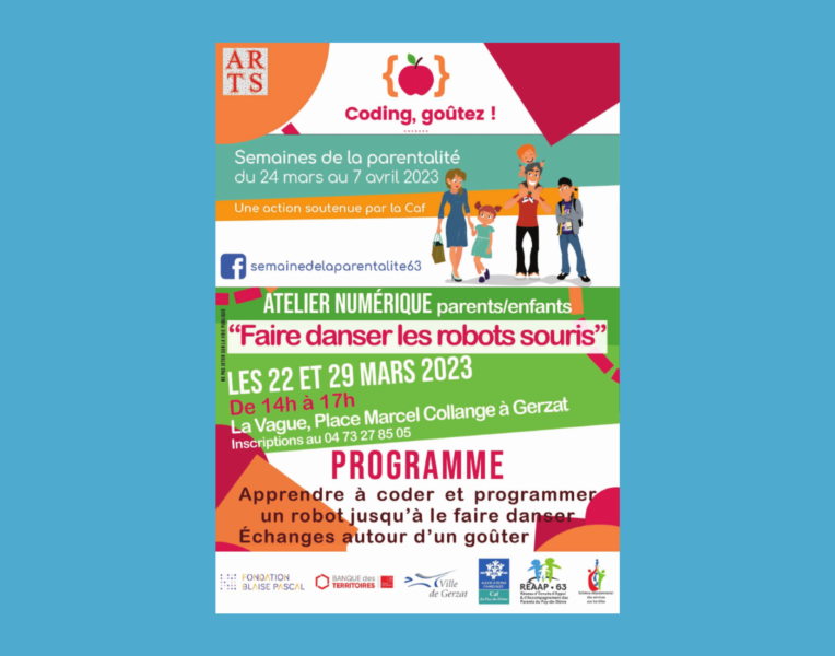 Atelier numérique “codage” Parents/Enfants – Mercredis 22 et 29 mars, de 14h à 17h – La Vague, place Marcel Collange