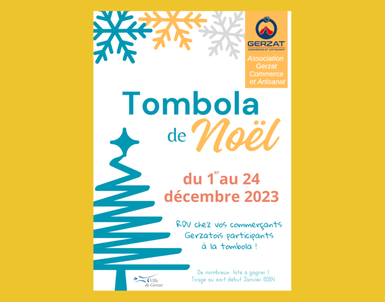 Tombola de Noël par Gerzat Commerce et Artisanat – Du 1er au 24 décembre