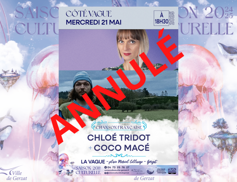 ANNULÉ ET REPORTÉ – Côté Vague – Chloé Tridot + Coco Macé (chanson française) – Mercredi 21 mai à 18h30 à la Vague