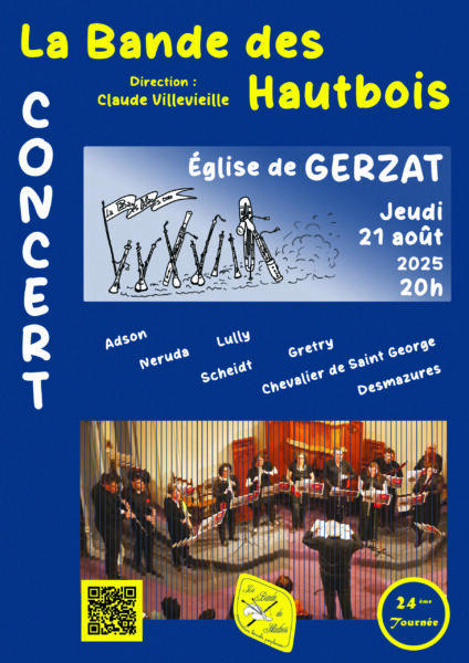 Concert par l’ensemble “La Bande des Hautbois” – Jeudi 21 août – 20 h – Église Saint-Bonnet de Gerzat