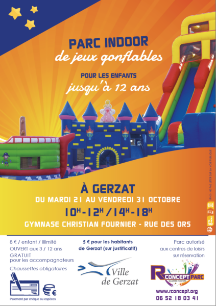 Jeux gonflables au gymnase Christian Fournier – Du mardi 21 au vendredi 31 octobre
