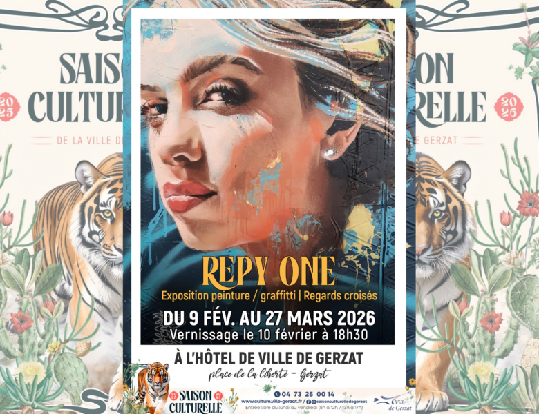 Exposition REGARDS CROISÉS par REPY ONE, Artiste Graff – Du 9 février au 27 mars 2026 – Hall de l’Hôtel de Ville – Vernissage le mardi 10 février 2026 à 18h30