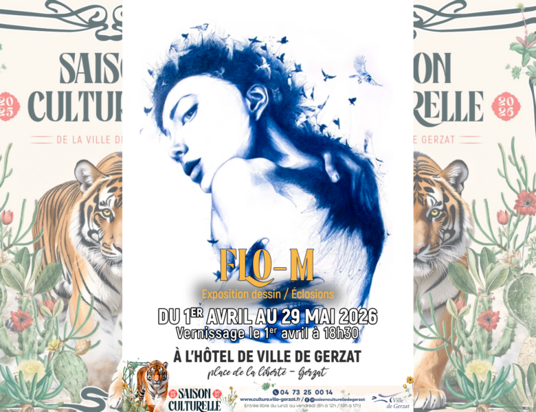 Exposition ” Éclosions ” par Flo-M, Artiste dessinatrice – Du 1er avril au 29 mai 2026 – Hall de l’Hôtel de Ville – Vernissage le mercredi 1er avril 2026 à 18h30