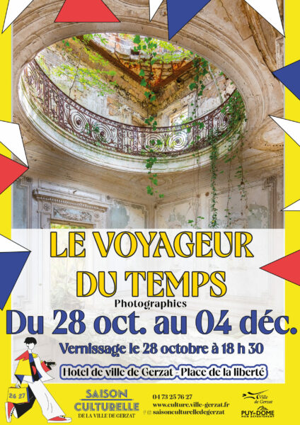 Exposition ” Le Voyageur du Temps” – Du 28 octobre au 4 décembre 2026– Hall de l’Hôtel de Ville – Vernissage le mercredi 28 octobre 2026 à 18 h 30