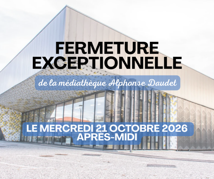 Fermeture exceptionnelle de la médiathèque – Mercredi 21 octobre 2026 après-midi
